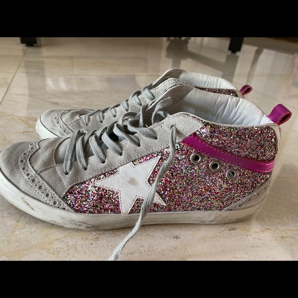 Golden Goose Shoes - Golden Goose size 38 pink glitter midstar